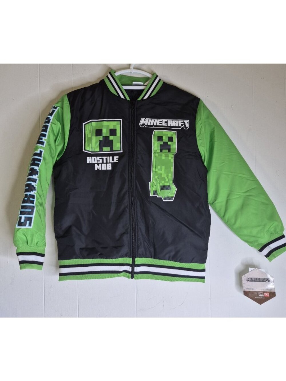 Minecraft Hostile Mob boys Bomber Jacket size Large 10/12